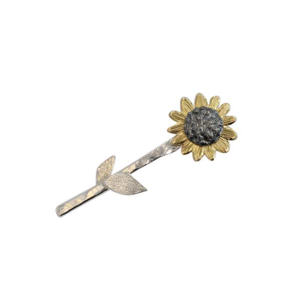 Sterling Silver Sunflower Brooch - Rococo Jewellery