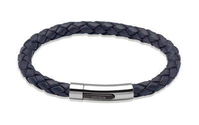 Unique & Co Leather and Stainless Steel Bracelet - Rococo Jewellery