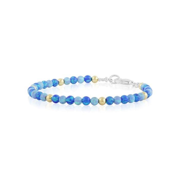Lavan Dark Blue and Light Blue Opal and Gold Bracelet - Rococo Jewellery
