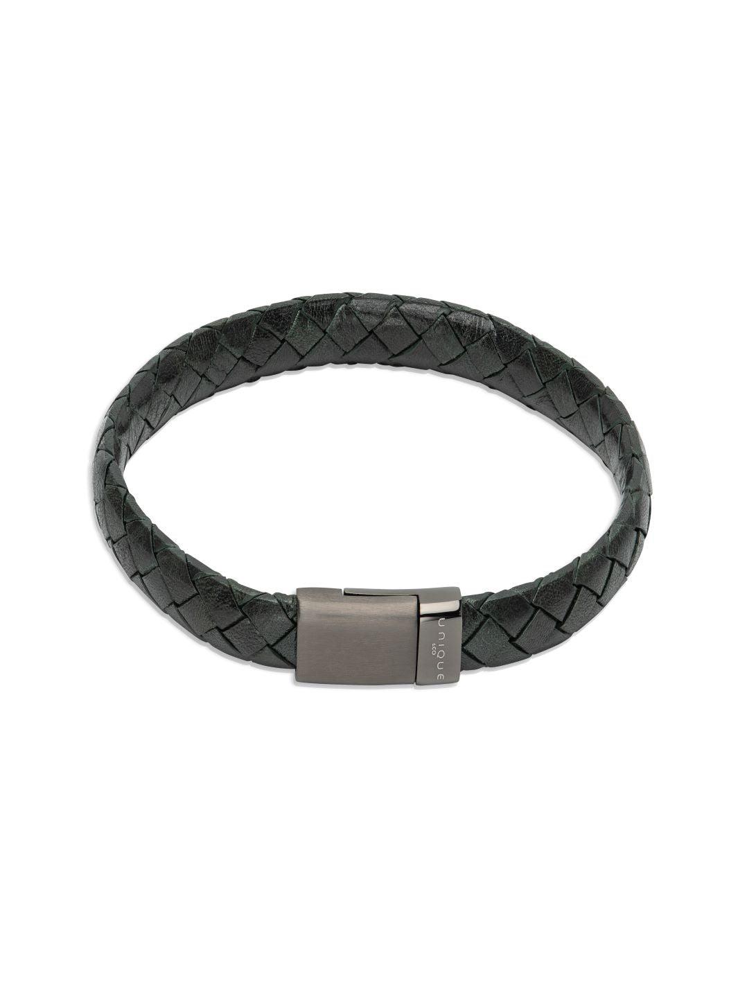 Unique & Co Wide Band Leather Bracelet with Coloured Matte Clasp - Various Colours - Rococo Jewellery