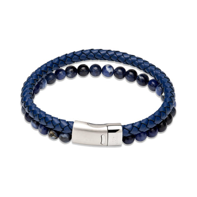Unique & Co Leather and Beads Double Row Bracelet - Various Colours - Rococo Jewellery