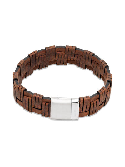 Unique & Co Leather and Stainless Steel Magnetic Clasp Bracelet - Rococo Jewellery