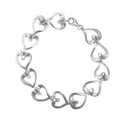 Sterling Silver Hearts Bracelet - Rococo Jewellery
