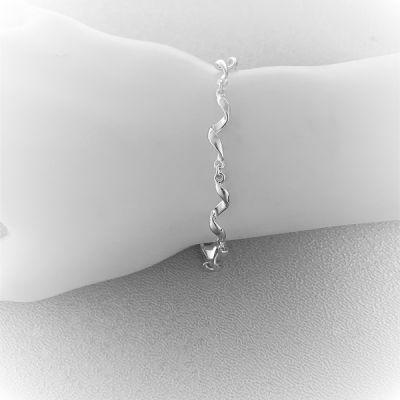 Sterling Silver Ribbon Bracelet - Rococo Jewellery