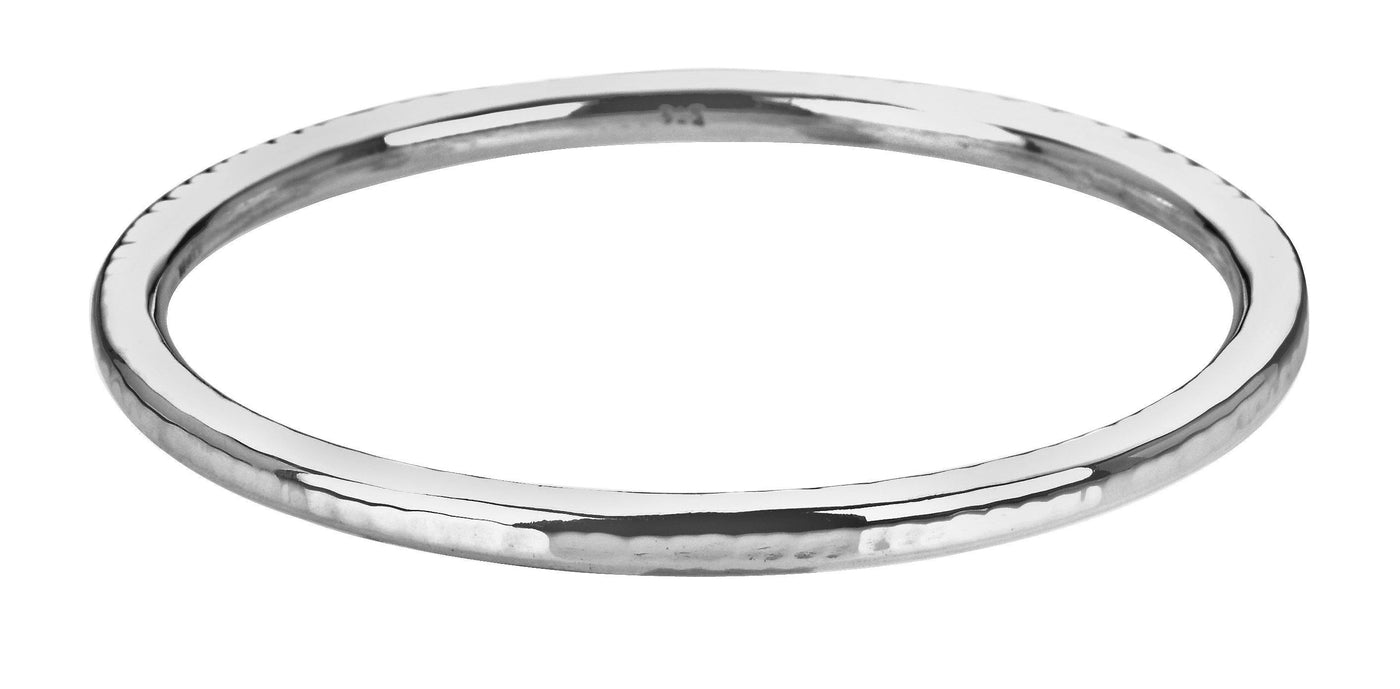 Sterling Silver Hammered Bangle - Rococo Jewellery