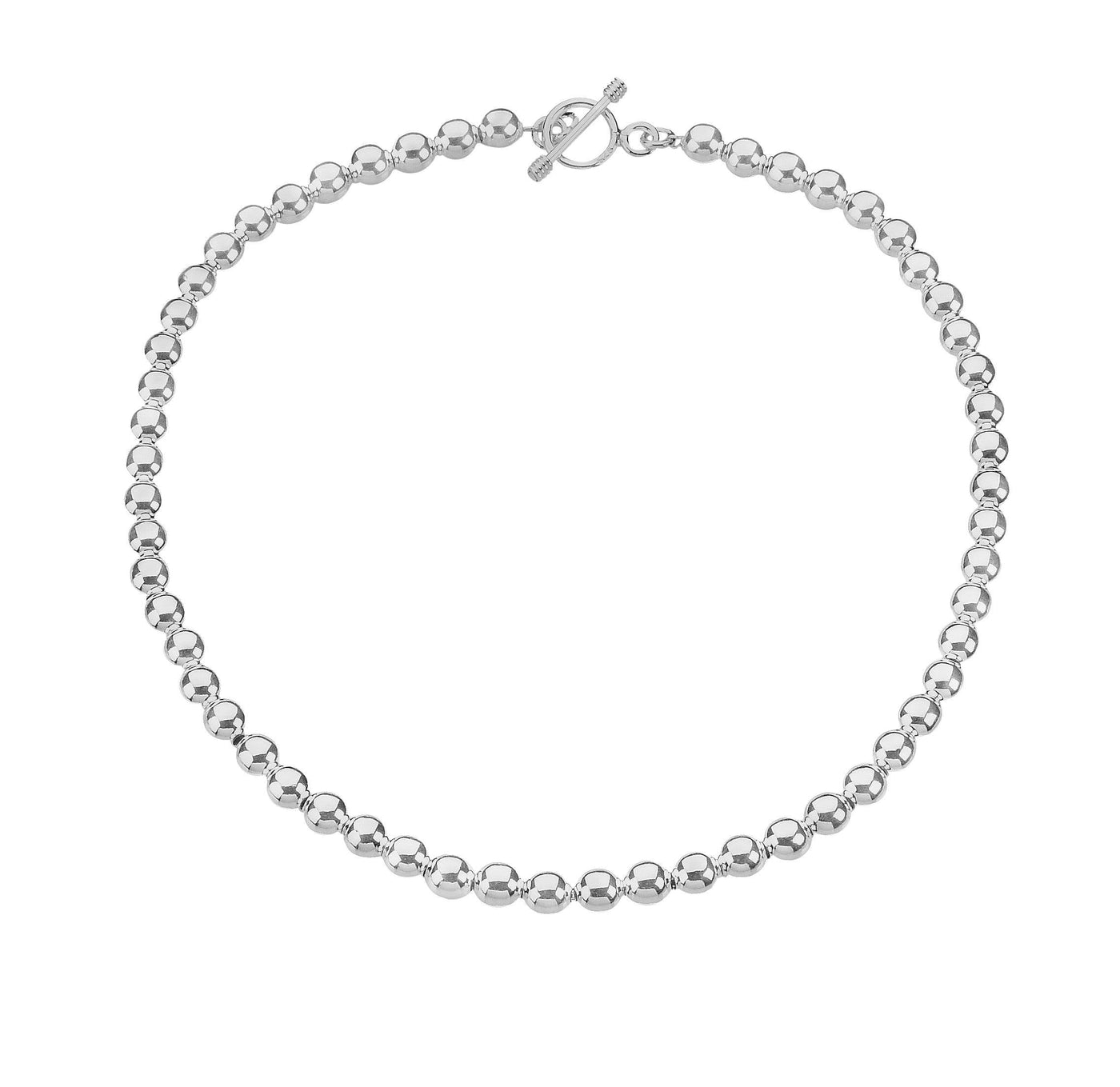 8mm Sterling Silver Beads Necklace - Rococo Jewellery