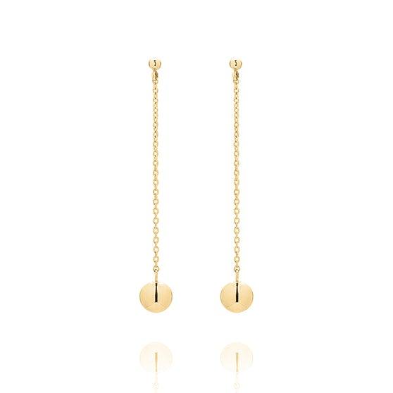 9ct Gold Long Chain Drop Earrings - Rococo Jewellery