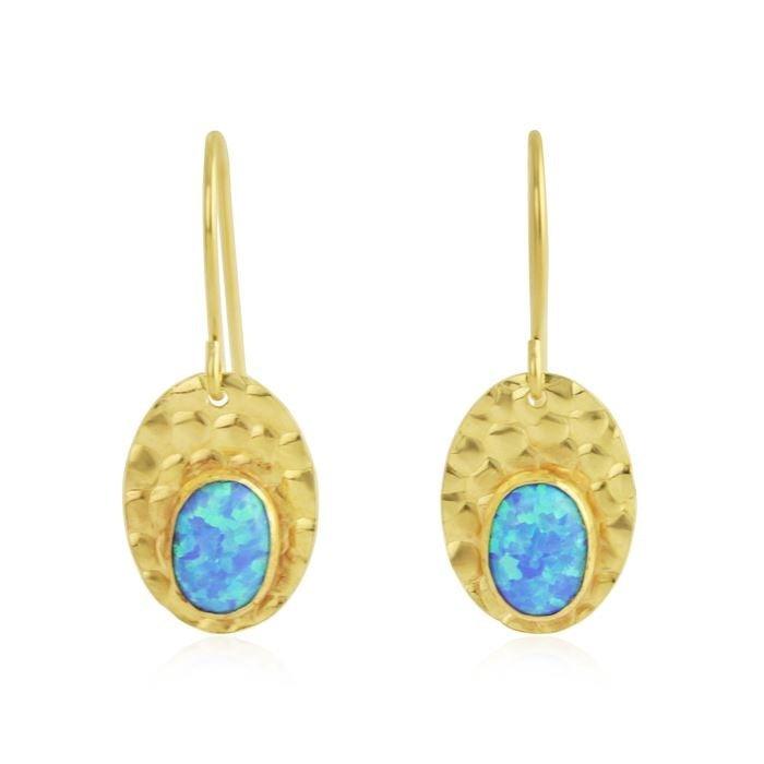 Lavan Opal and Gold Drop Earrings - Rococo Jewellery