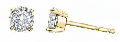 9ct Yellow Gold 0.15ct Diamond Stud Earrings - Rococo Jewellery