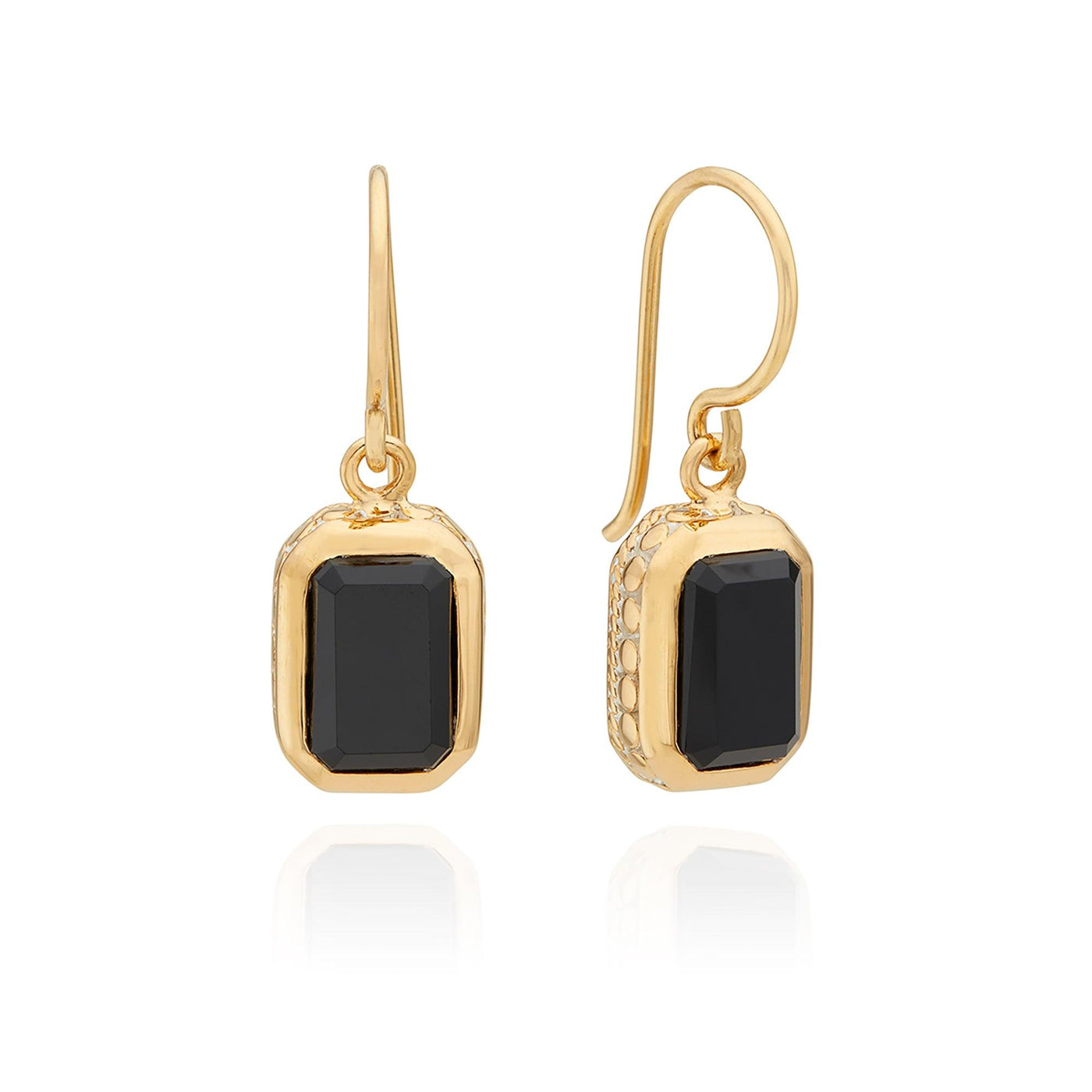 Anna Beck Rectangle Black Onyx Drop Earrings - Rococo Jewellery