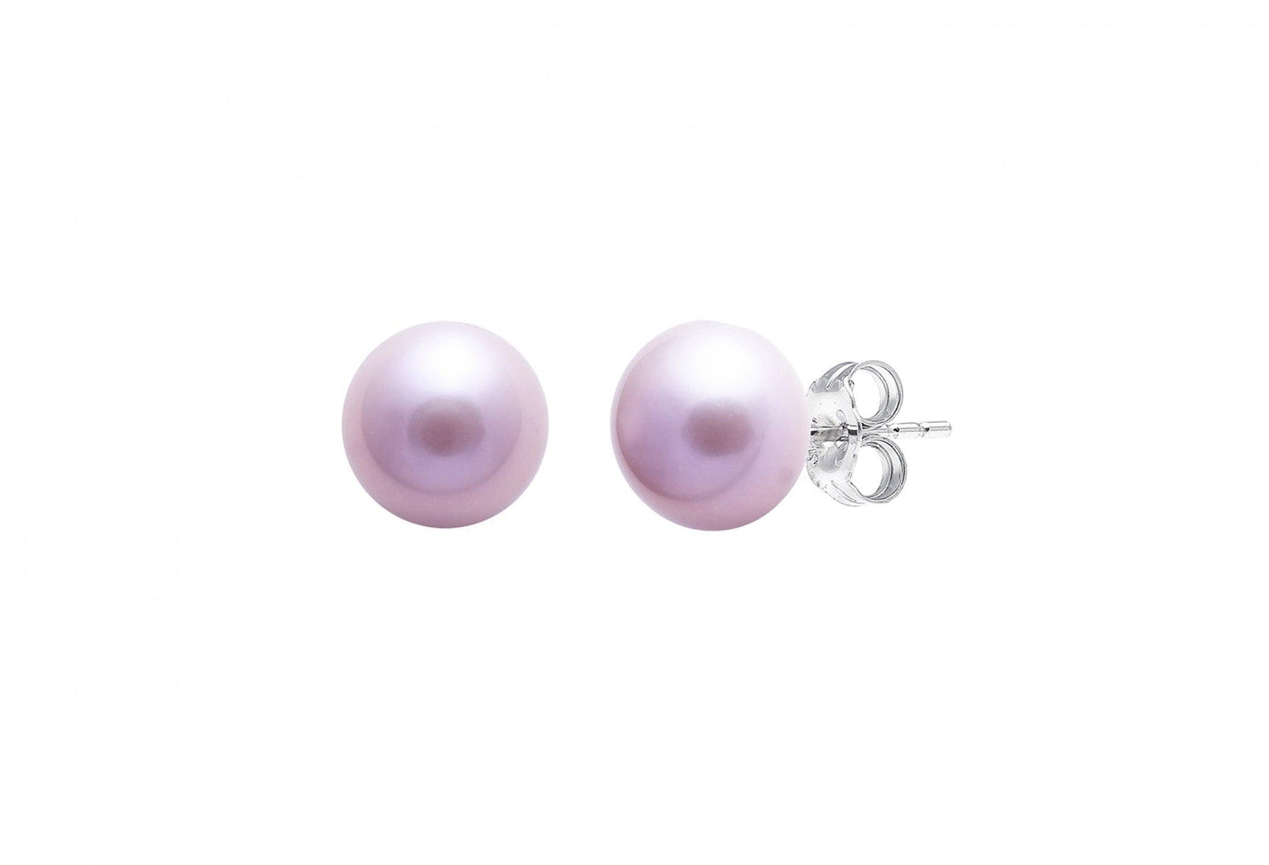 Pink Cultured River Pearl Sterling Silver Stud Earrings - Rococo Jewellery