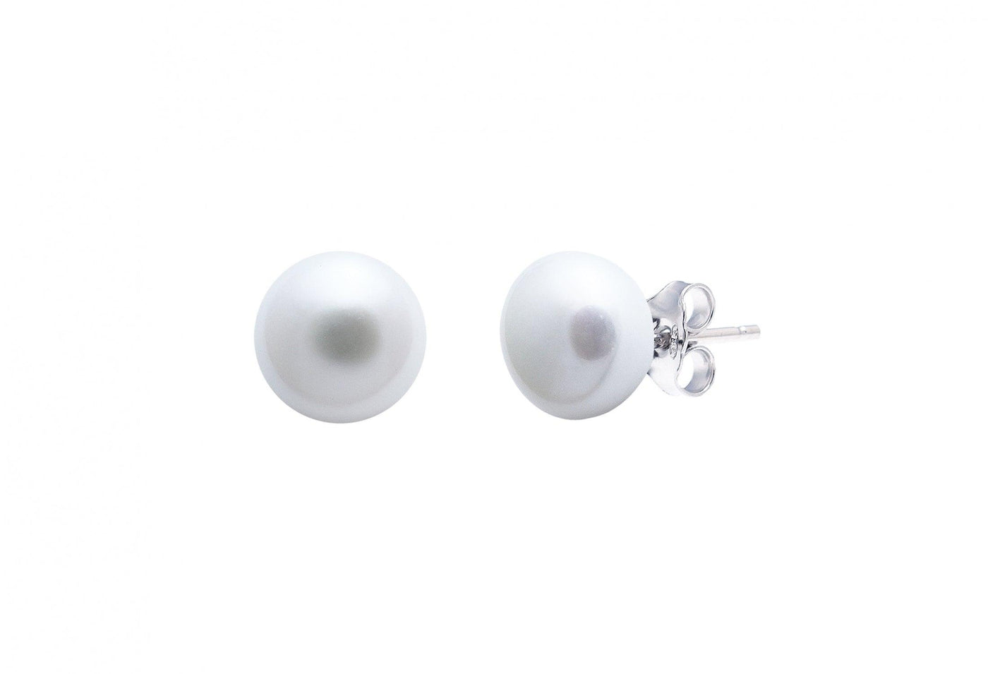 Sterling Silver Cultured River Pearl Stud Earrings - Rococo Jewellery