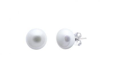 Sterling Silver Cultured River Pearl Stud Earrings - Rococo Jewellery
