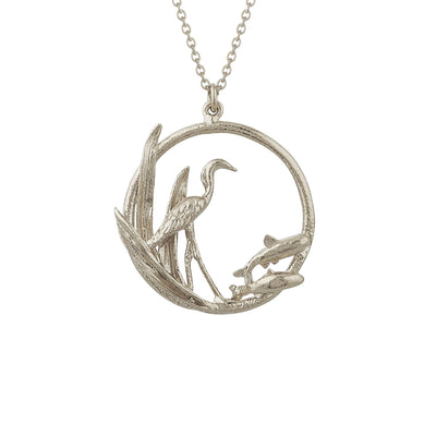 Alex Monroe The Heron & The Fish Loop Necklace - Rococo Jewellery
