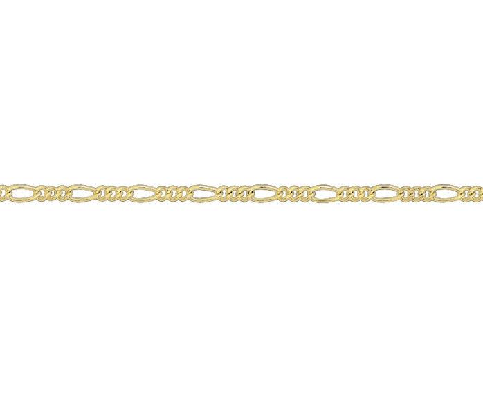 9ct Gold Filed Figaro Bracelet - 19cm - Rococo Jewellery