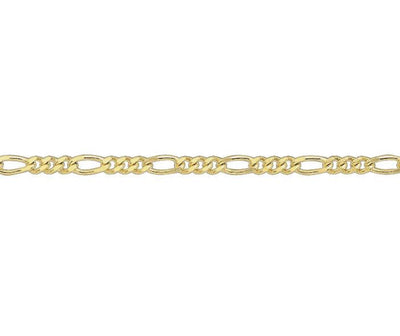 21cm 9ct Gold Figaro Bracelet Chain - Rococo Jewellery