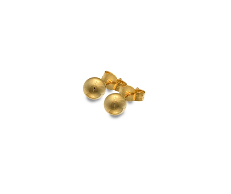 5mm 9ct Gold Ball Stud Earrings - Rococo Jewellery