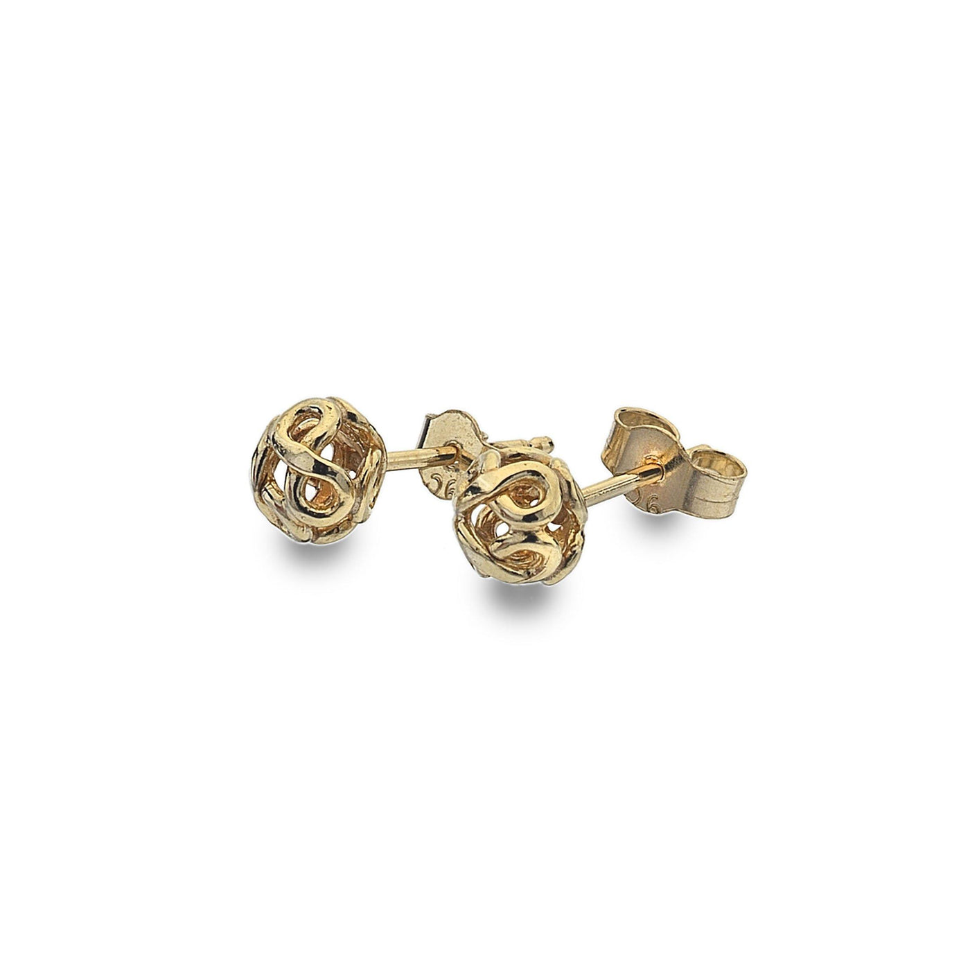 9ct Gold Infinity Stud Earrings - Rococo Jewellery