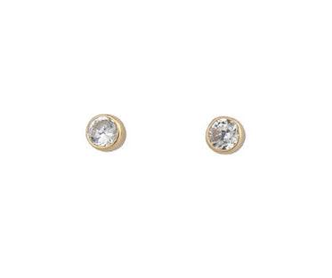 9ct Gold Cubic Zirconia Stud Earrings - Rococo Jewellery