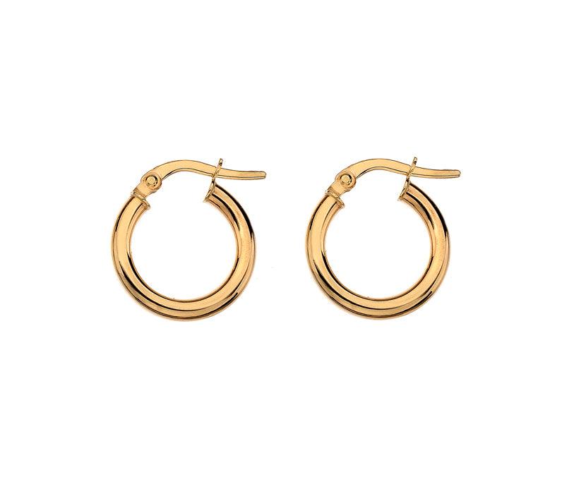 9ct 10mm Gold Hoop Earrings - Rococo Jewellery