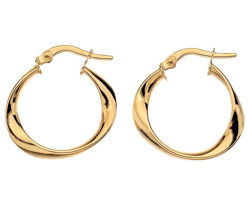 9ct Gold Twist Hoop Earrings - Rococo Jewellery
