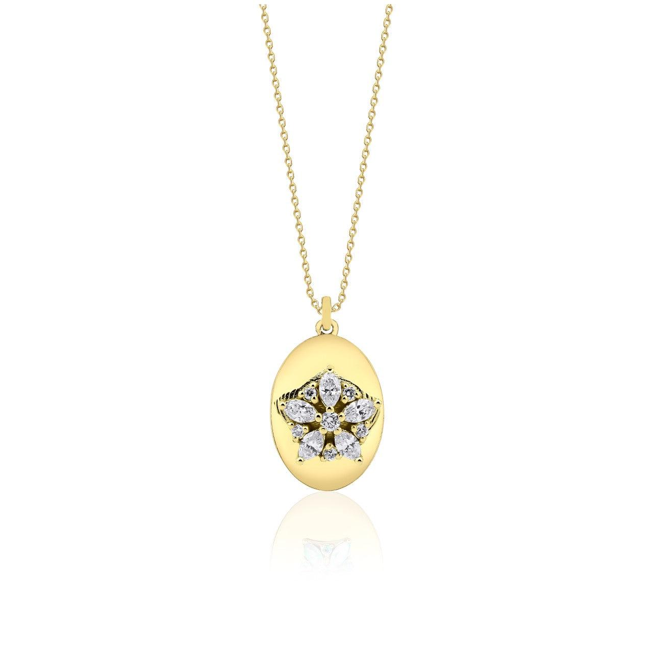 18ct Gold Fleur Necklace - Rococo Jewellery