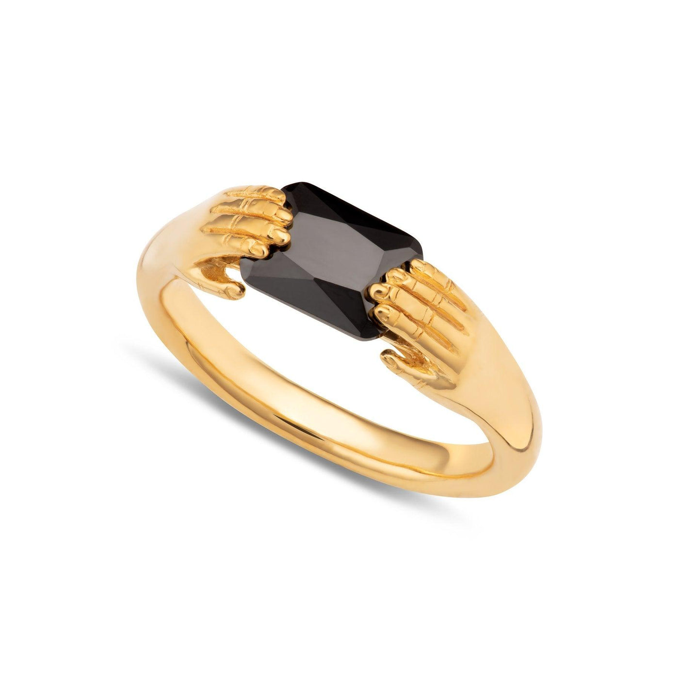 Scream Pretty Fede Ring with Black Stone - Rococo Jewellery