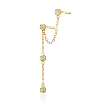 Scream Pretty Lime Opal Chandelier Stud Single Earring - Rococo Jewellery