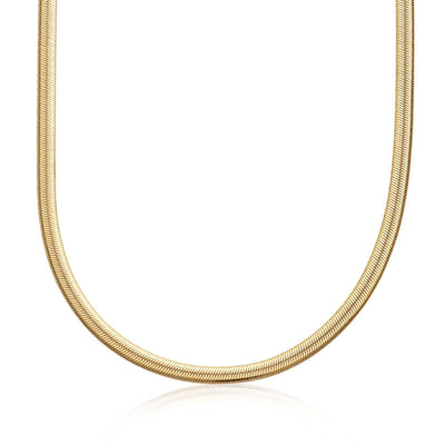 Scream Pretty Gold Flat Snake Chain Necklace - Rococo Jewellery