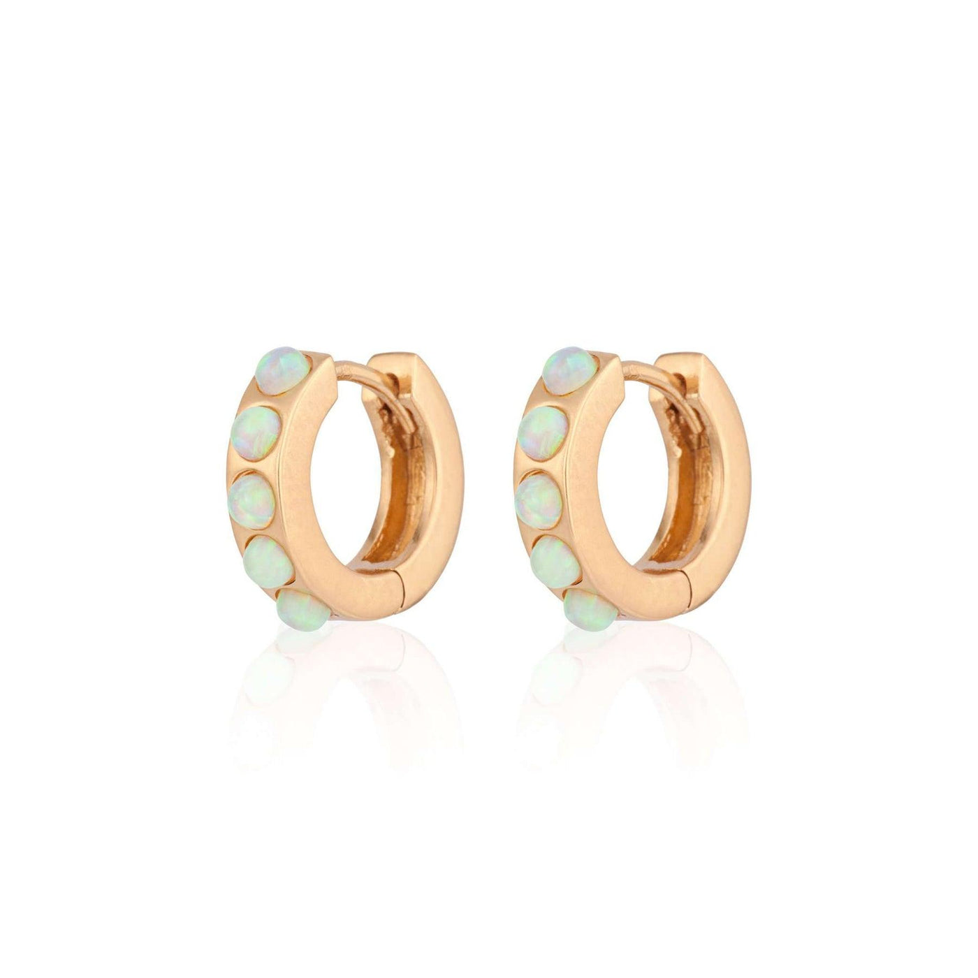 Scream Pretty Lime Green Opal Huggie Hoop Earrings - Rococo Jewellery