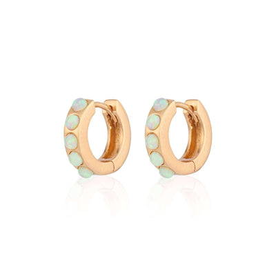 Scream Pretty Lime Green Opal Huggie Hoop Earrings - Rococo Jewellery