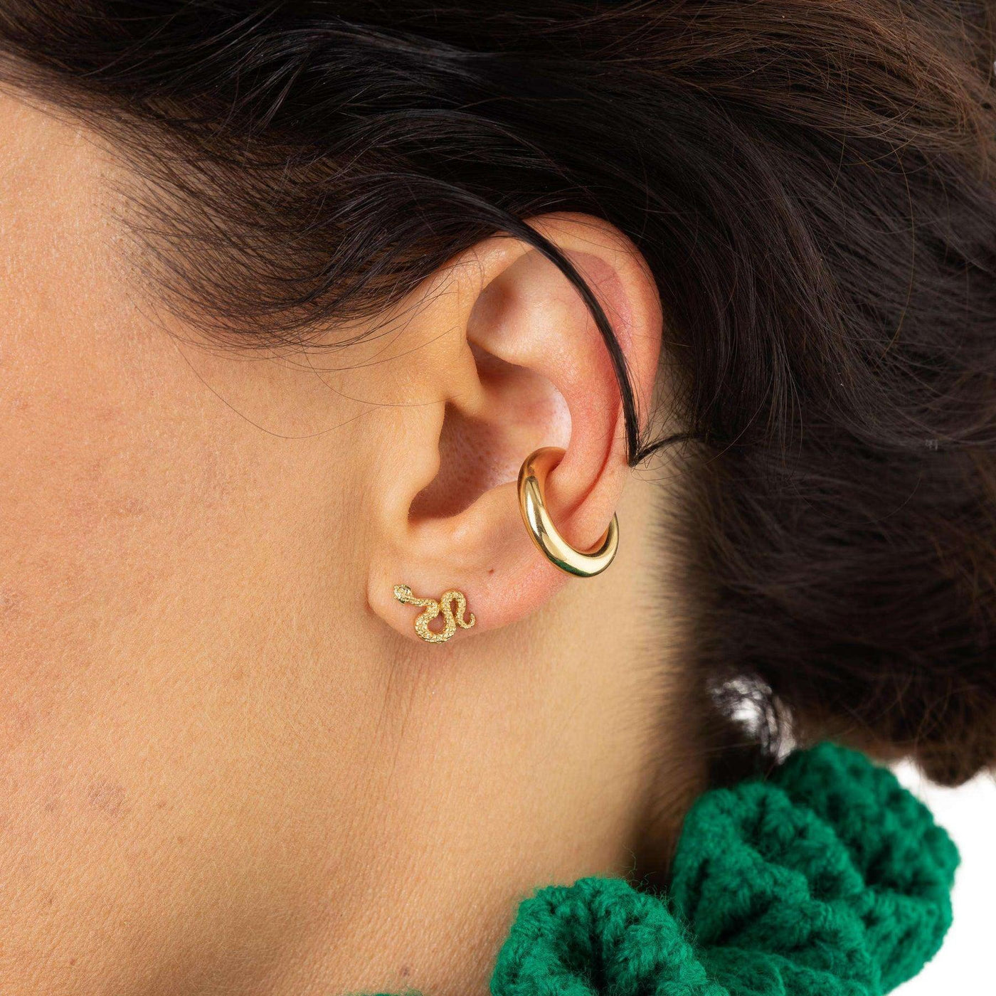 Slim Plain Ear Cuff  Recycled Silver & 18ct Gold – Scream Pretty
