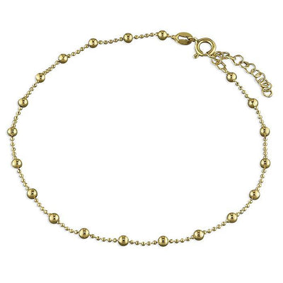 Bead Chain Anklet - Sterling Silver & Gold Vermeil - Rococo Jewellery