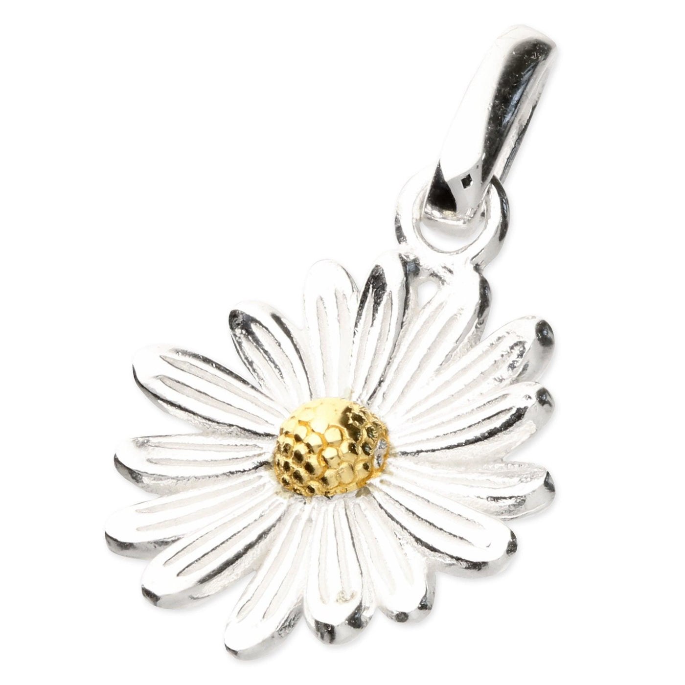 Two-Tone Gold Plated Daisy Pendant - Rococo Jewellery
