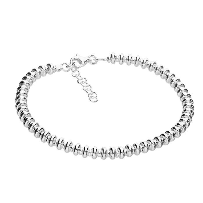 Sterling Silver Doughnut Beads Bracelet - Rococo Jewellery
