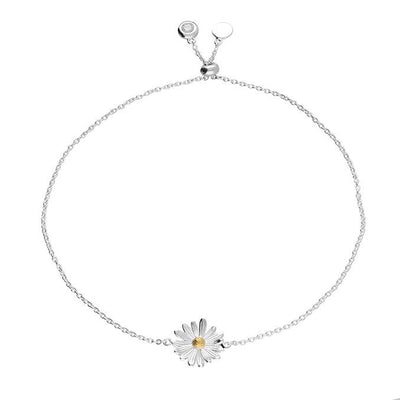 Sterling Silver Daisy Toggle Bracelet - Rococo Jewellery