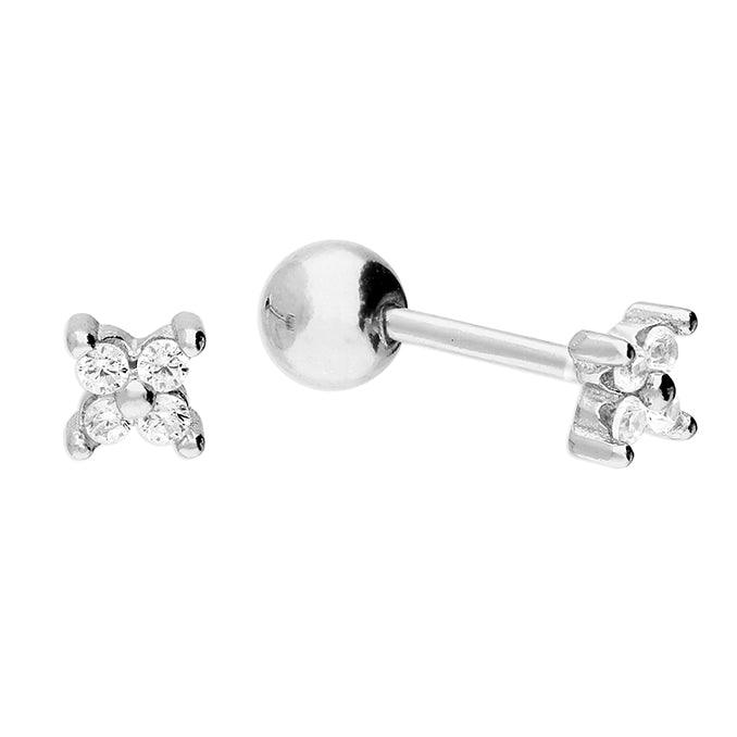 Silver Labret with CZ - Rococo Jewellery