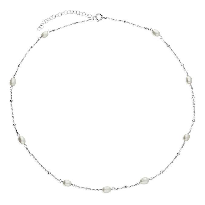 Sterling Silver Necklace with Freshwater Pearls - Rococo Jewellery