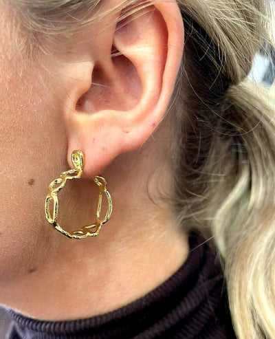 Saphirim Gold Vermeil Circle Hoop Earrings - Rococo Jewellery