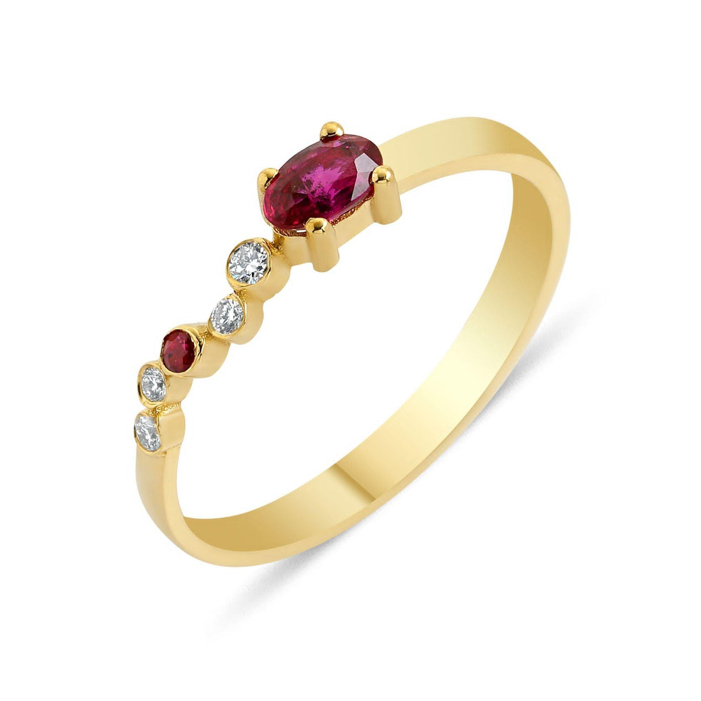 Seraphina Ruby and Diamond Wing 18ct Gold Ring - Rococo Jewellery