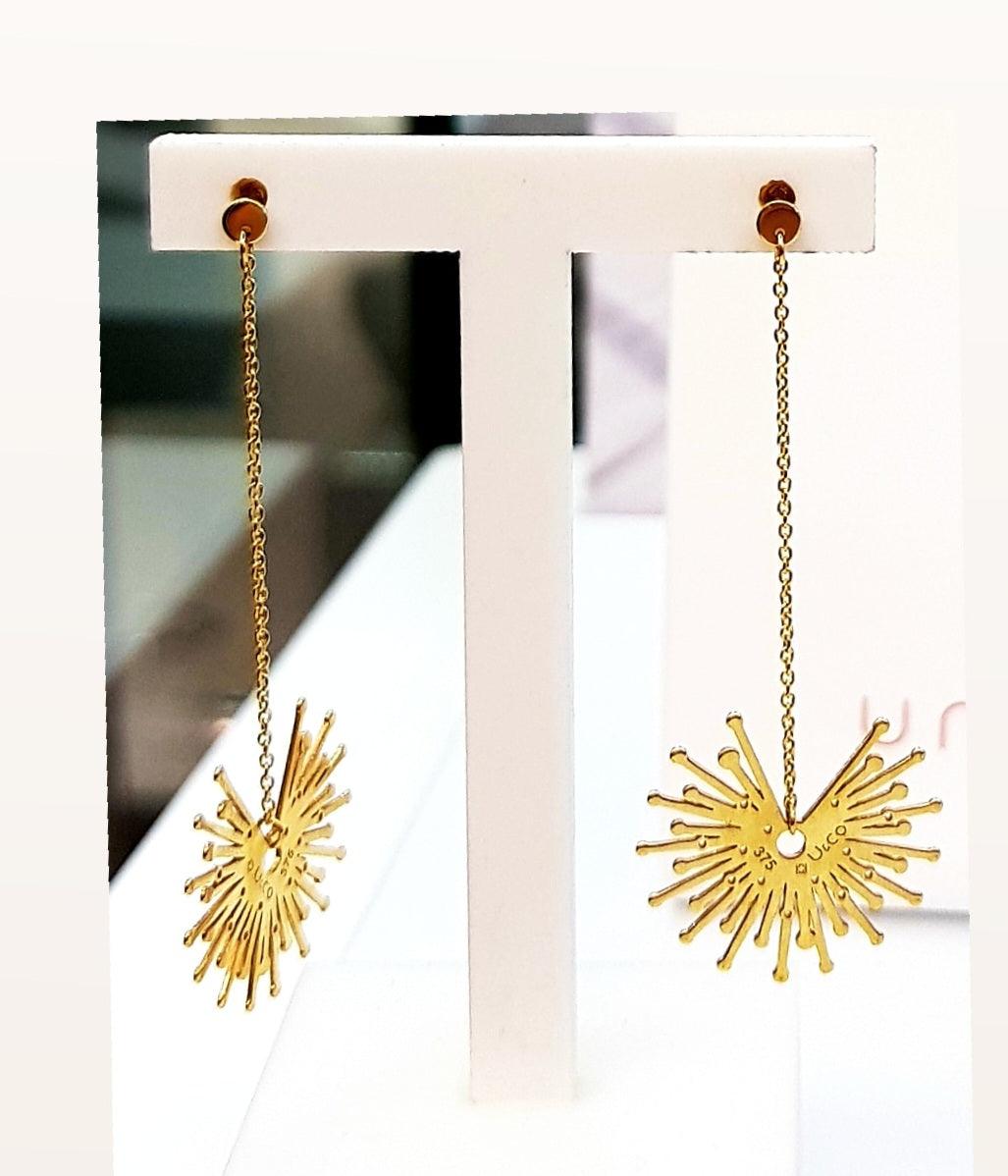 Unique & Co 9ct Gold Star Drop Earrings - Rococo Jewellery