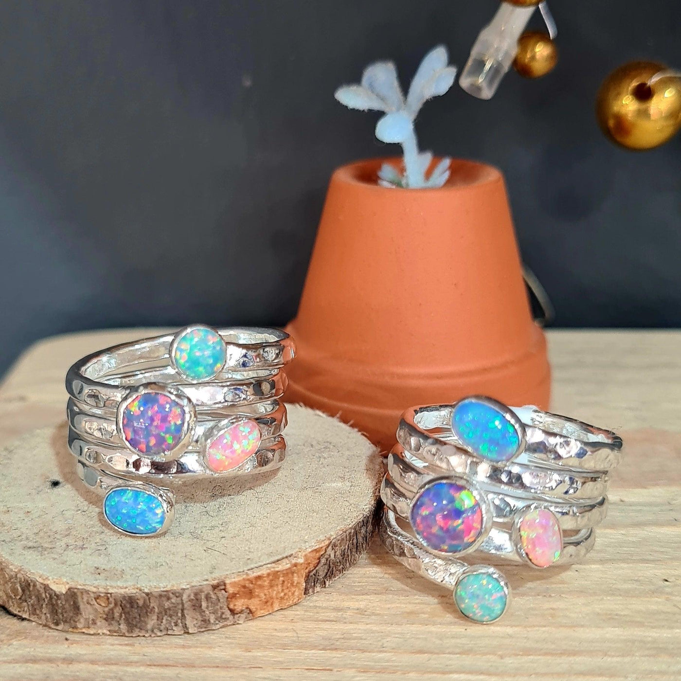 Lavan Colourful Opal Ring - Sterling Silver - Rococo Jewellery