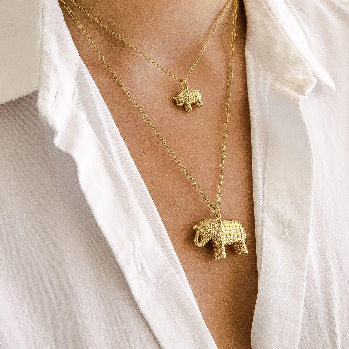 Anna Beck Small Elephant Charm Charity Necklace - Rococo Jewellery