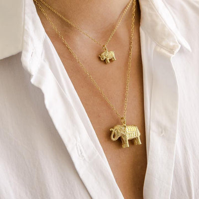 Anna Beck Elephant Charm Necklace - Gold - Rococo Jewellery