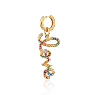 Scream Pretty Rainbow Love Single Huggie Earring - Rococo Jewellery