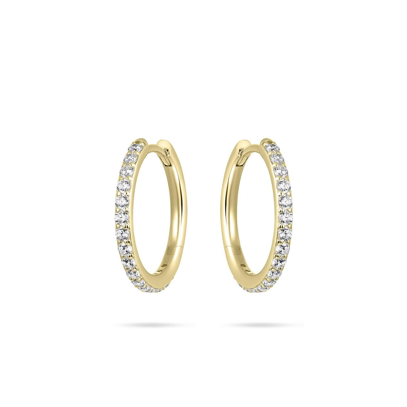 Midi 20mm Gold Sparkling Hoop Earrings - Rococo Jewellery
