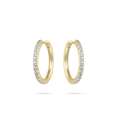 Midi 20mm Gold Sparkling Hoop Earrings - Rococo Jewellery
