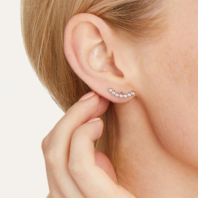 Jools Sterling Silver Cubic Zirconia Ear Climbers - Rococo Jewellery