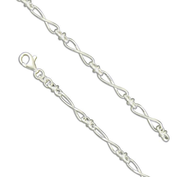 Sterling Silver Row of Infinity Twist Links Necklace - Rococo Jewellery