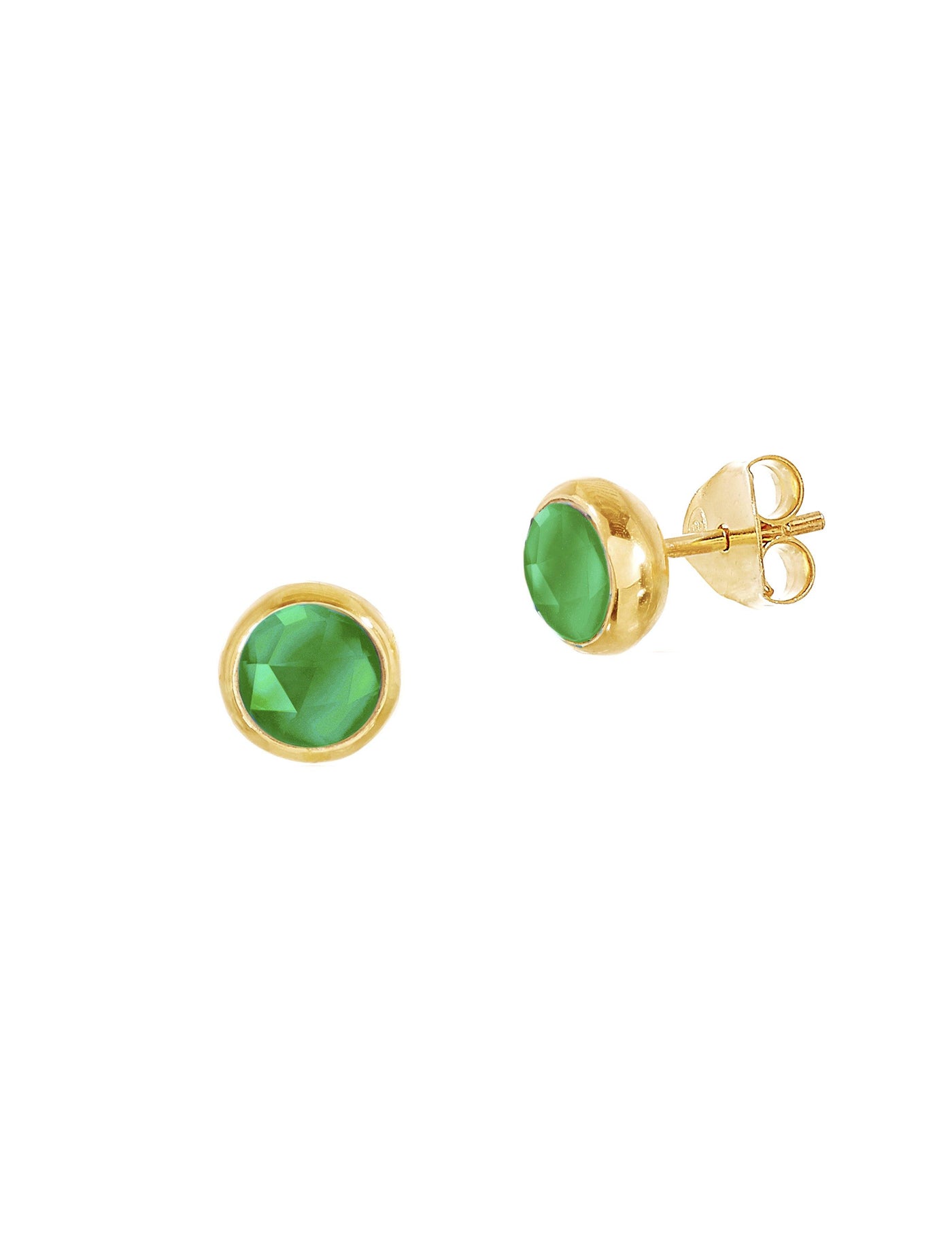 Luceir Stellar Emerald Quartz Birthstone Studs - May - Rococo Jewellery